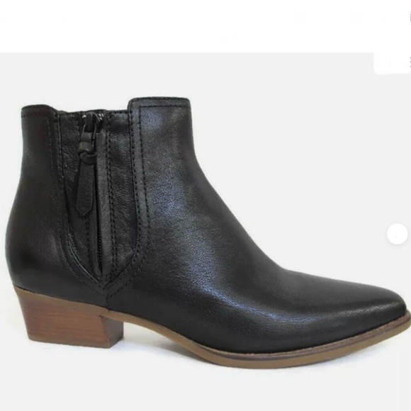 Cole Haan Women's Nella Booties (65mm)Block Heel Black Leather Ankle Boots 9 - Picture 2 of 13